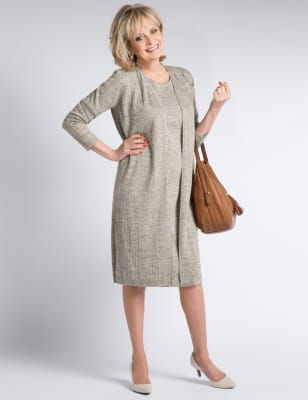 Open Front Longline Cardigan with Linen | Twiggy | M&S