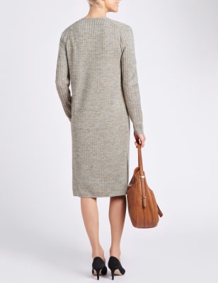 Open Front Longline Cardigan with Linen | Twiggy | M&S