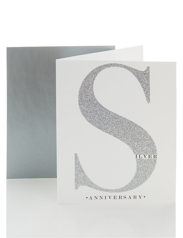 Open Recipient Silver Wedding Anniversary Card Image 1 of 2