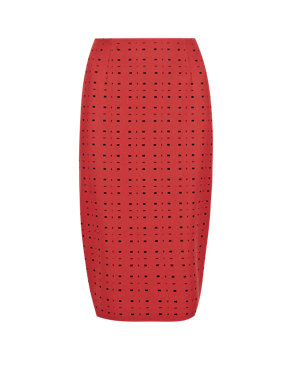 Open Weave Textured Pencil Skirt with New Wool Image 2 of 5