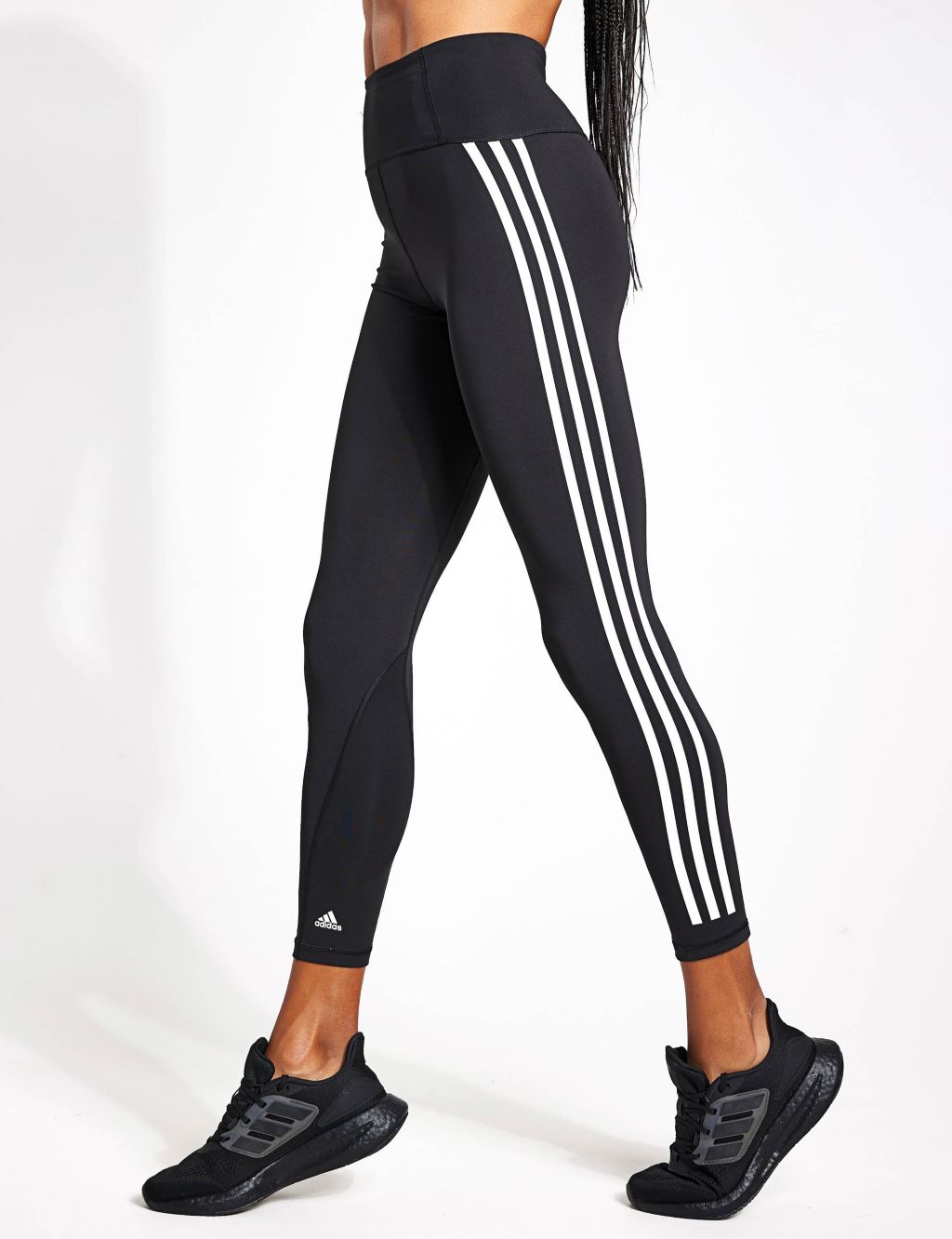 adidas Training Plus Future Icons wrapped stripe leggings in gray
