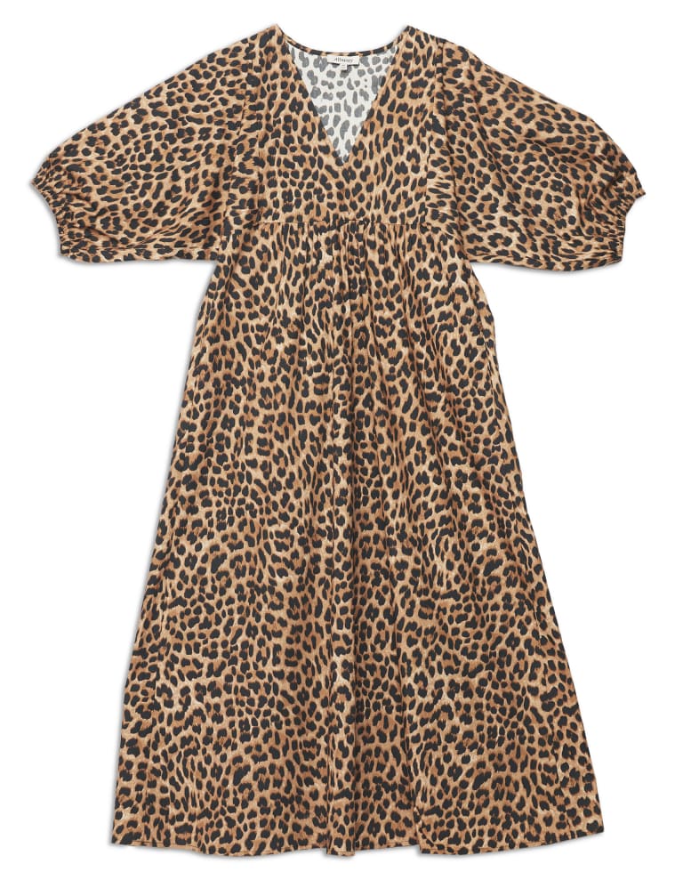 Organic Cotton Animal Print Midi Dress 2 of 4