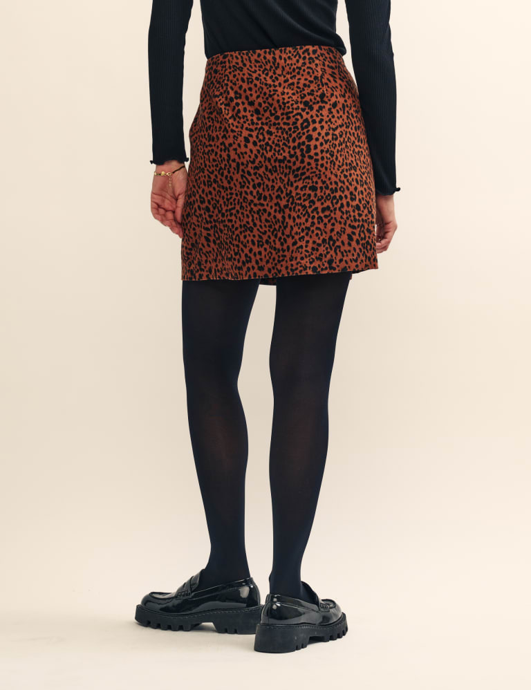Organic Cotton Animal Print Mini A Line Skirt