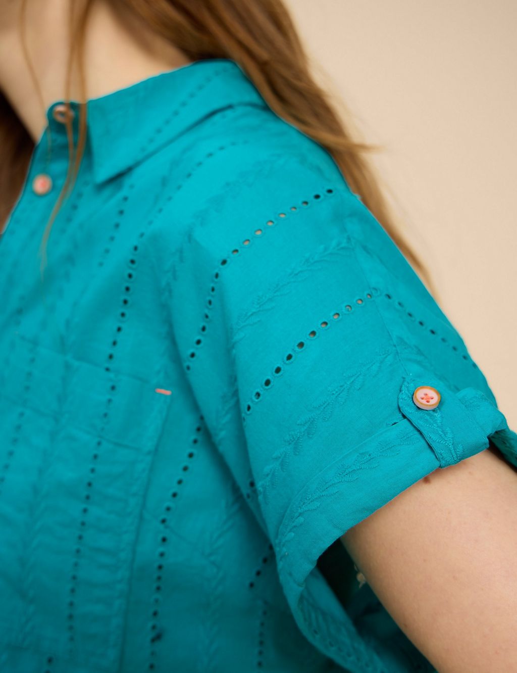 Organic Cotton Broderie Collared Shirt 5 of 6