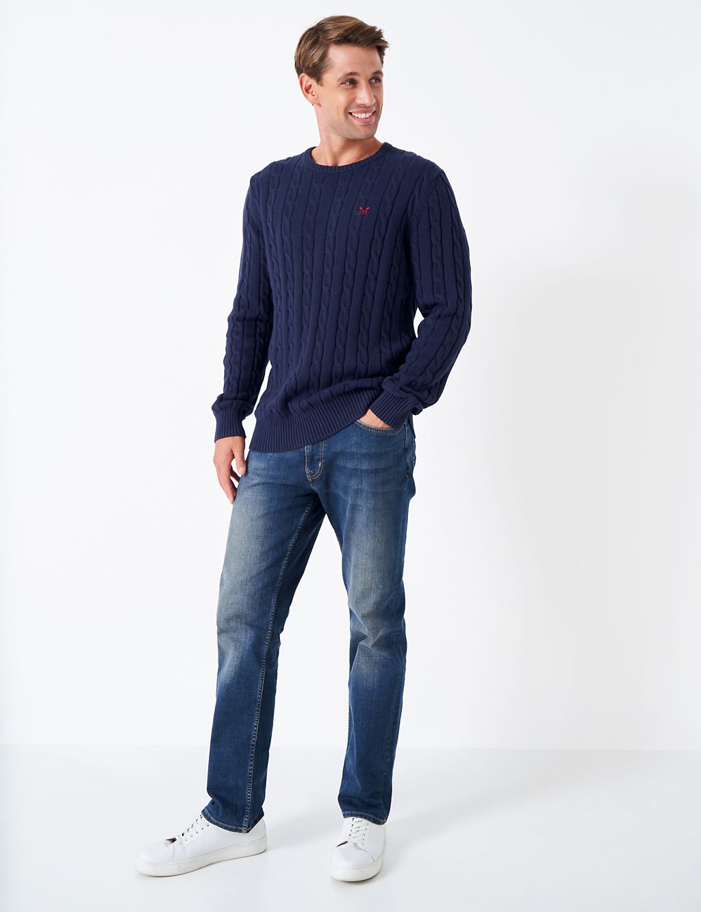 Organic Cotton Cable Crew Neck Jumper 1 of 4