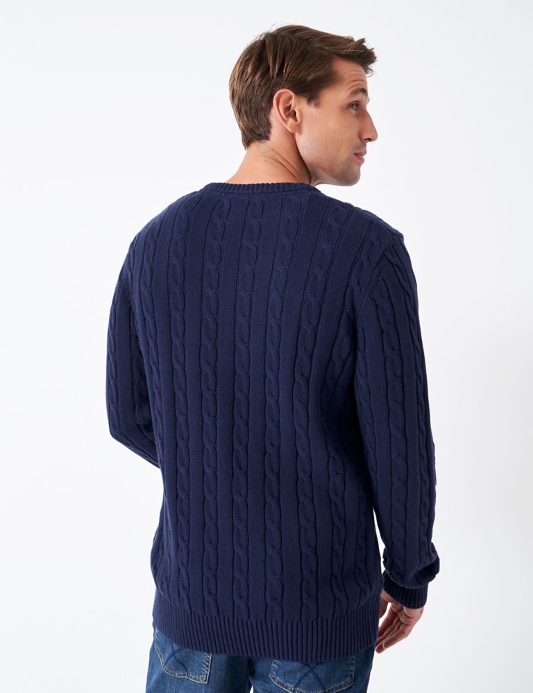 Organic Cotton Cable Crew Neck Jumper 3 of 4