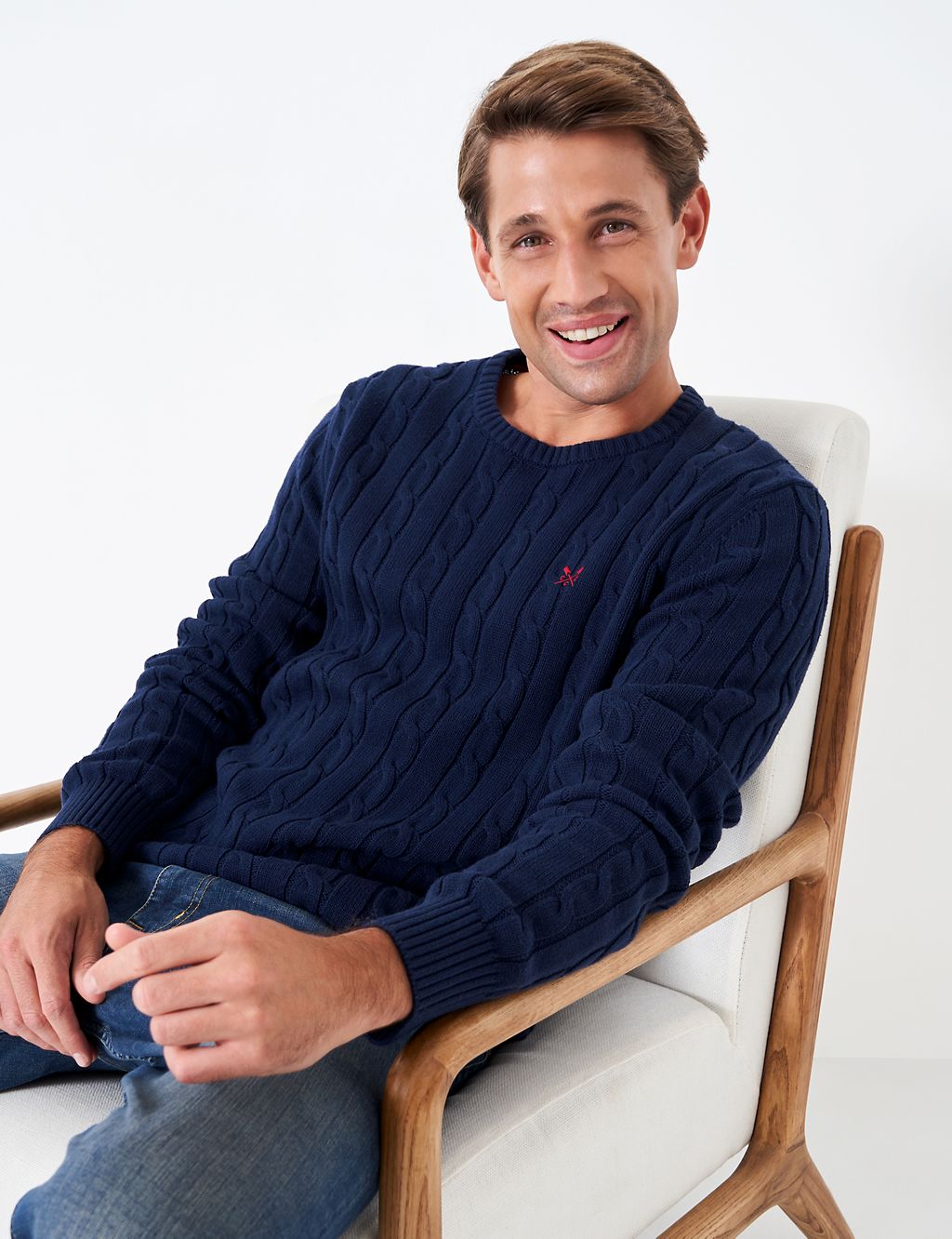 Organic Cotton Cable Crew Neck Jumper 4 of 4