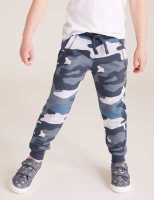 blue camo joggers men