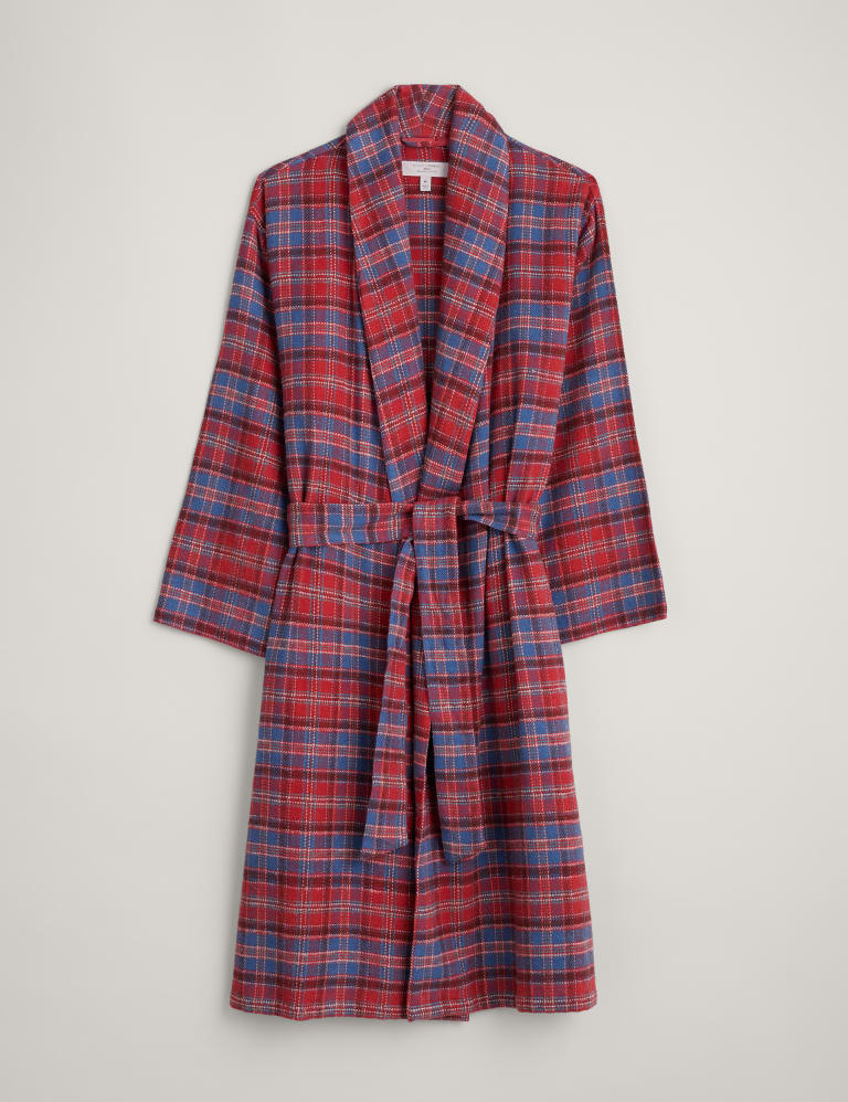 Organic Cotton Checked Dressing Gown Seasalt Cornwall M&S