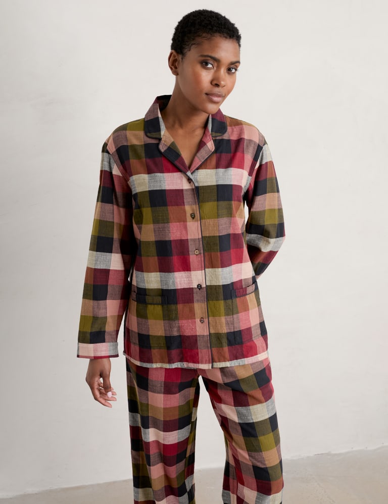 Organic Cotton Checked Pyjama Set Seasalt Cornwall M S