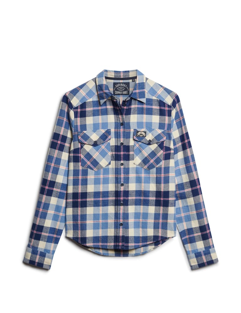 Superdry checked on sale shirt with hood