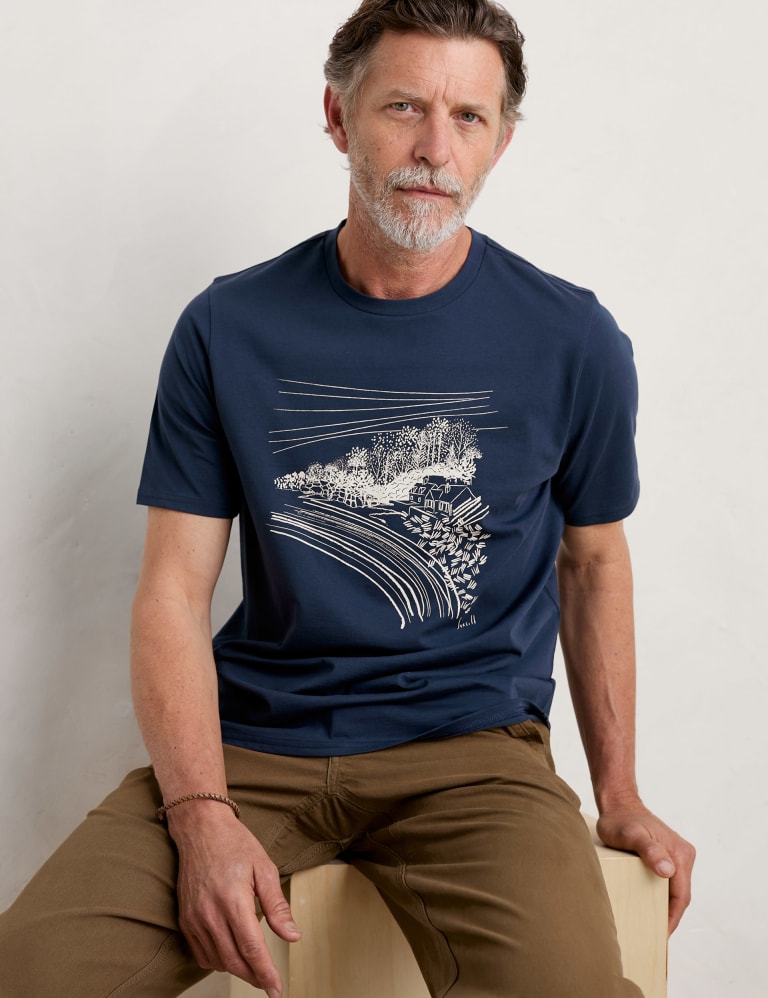 Organic Cotton Coastal Print TShirt Seasalt Cornwall M&S