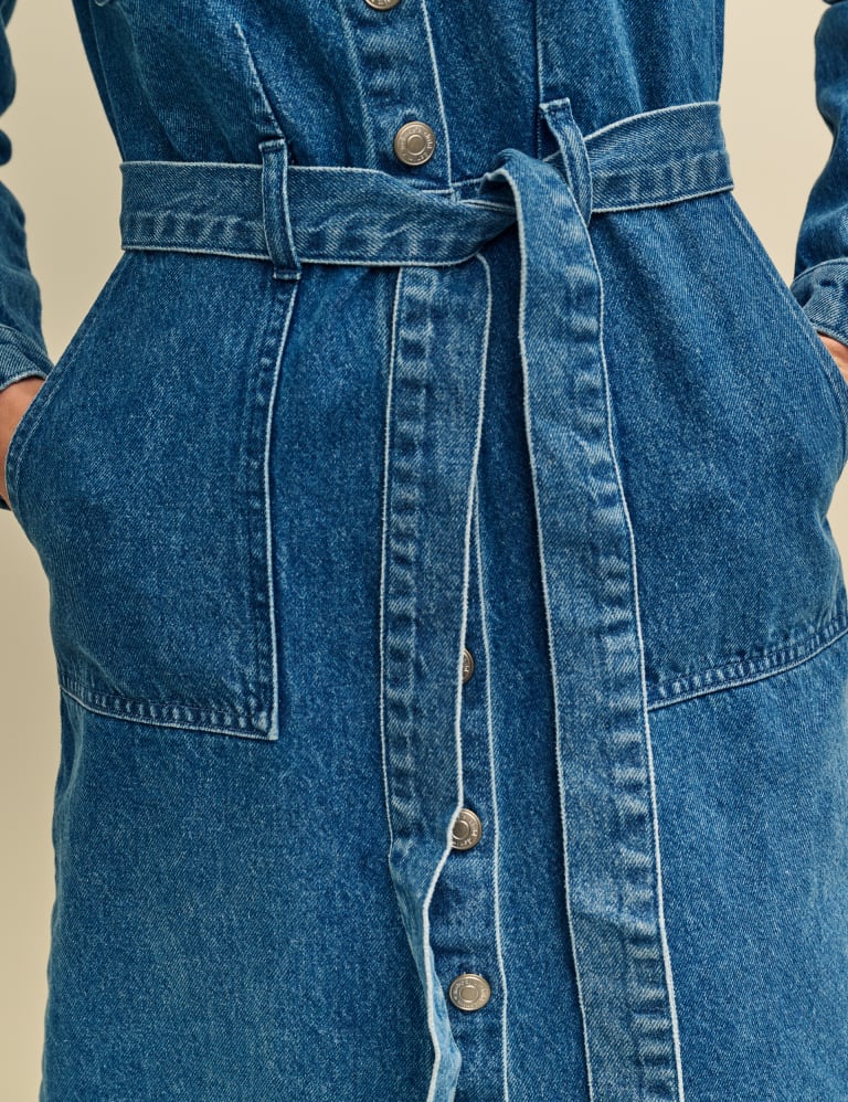 Nicole cotton denim shirtdress outlet