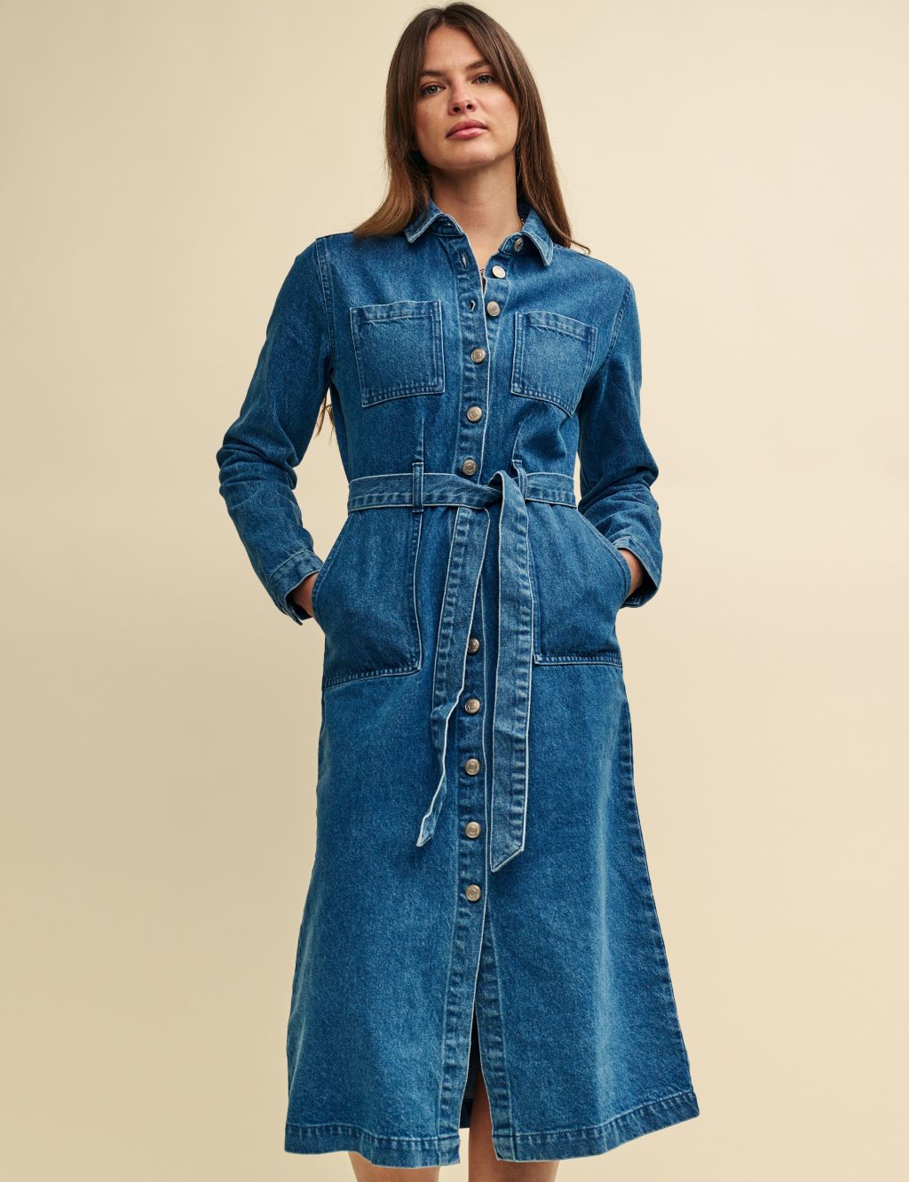 Organic Cotton Denim Midaxi Shirt Dress | Nobody's Child | M&S