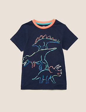 Organic Cotton Dinosaur T-Shirt (2-7 Yrs) Image 2 of 4