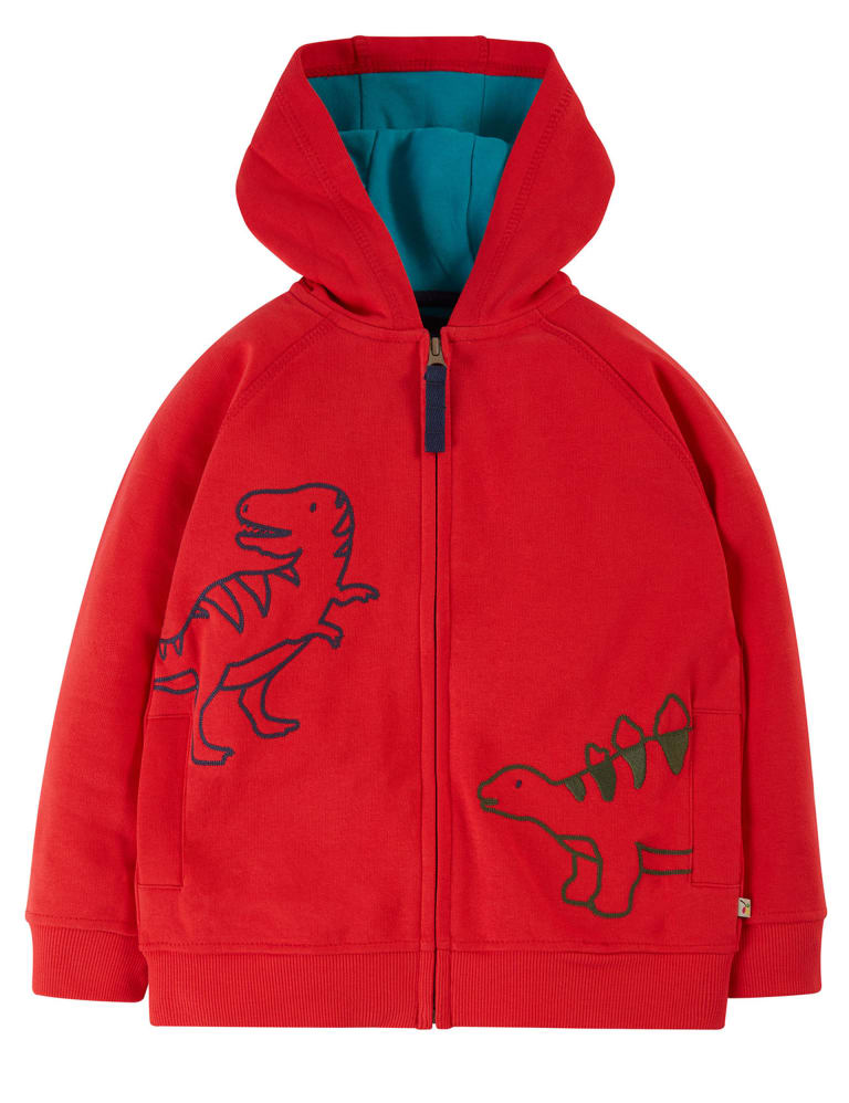 Organic Cotton Dinosaur Zip Hoodie (2-10 Yrs) 1 of 2