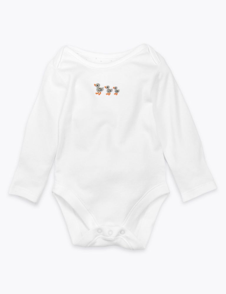 Organic Cotton Duck Embroidered Bodysuit 1 of 5
