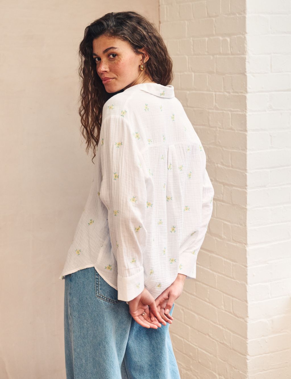 Organic Cotton Embroidered Collared Shirt 1 of 5