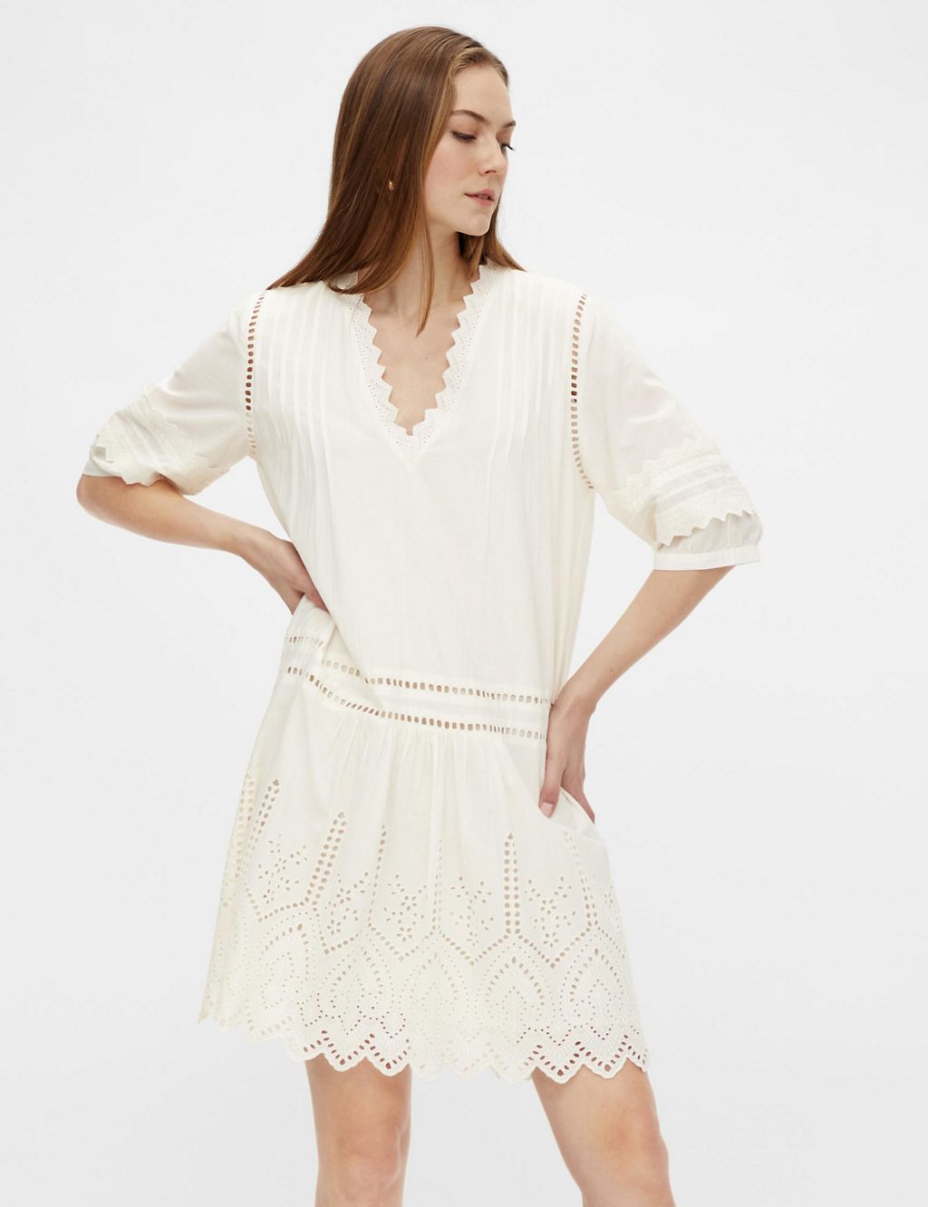 Organic Cotton Embroidered Smock Dress | Y.A.S | M&S