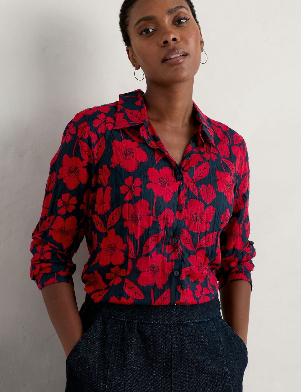 Organic Cotton Floral Collared Shirt 4 of 5