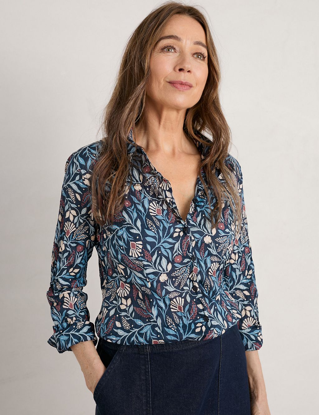 Organic Cotton Floral Collared Shirt 2 of 5