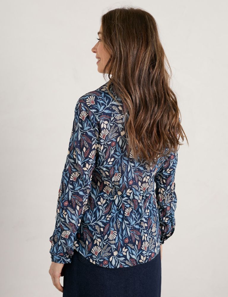 Organic Cotton Floral Collared Shirt 4 of 5