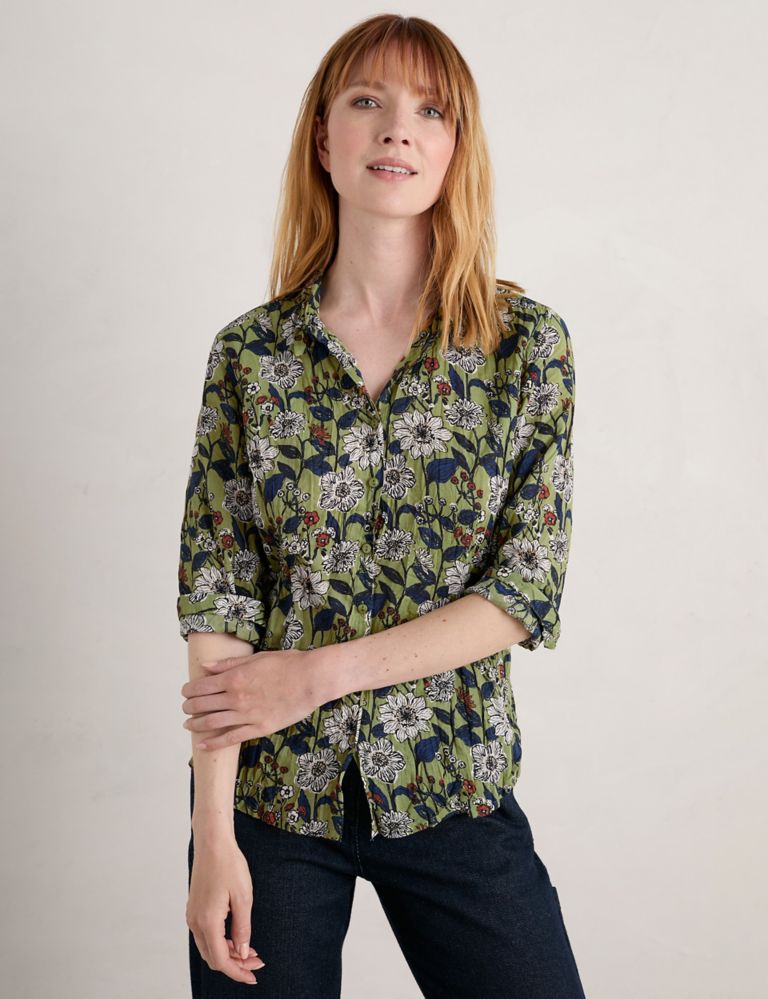 Organic Cotton Floral Collared Shirt 3 of 5