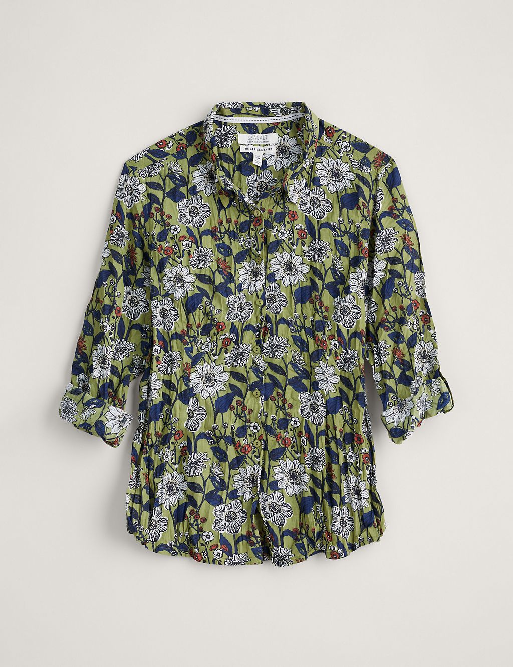 Organic Cotton Floral Collared Shirt 1 of 5