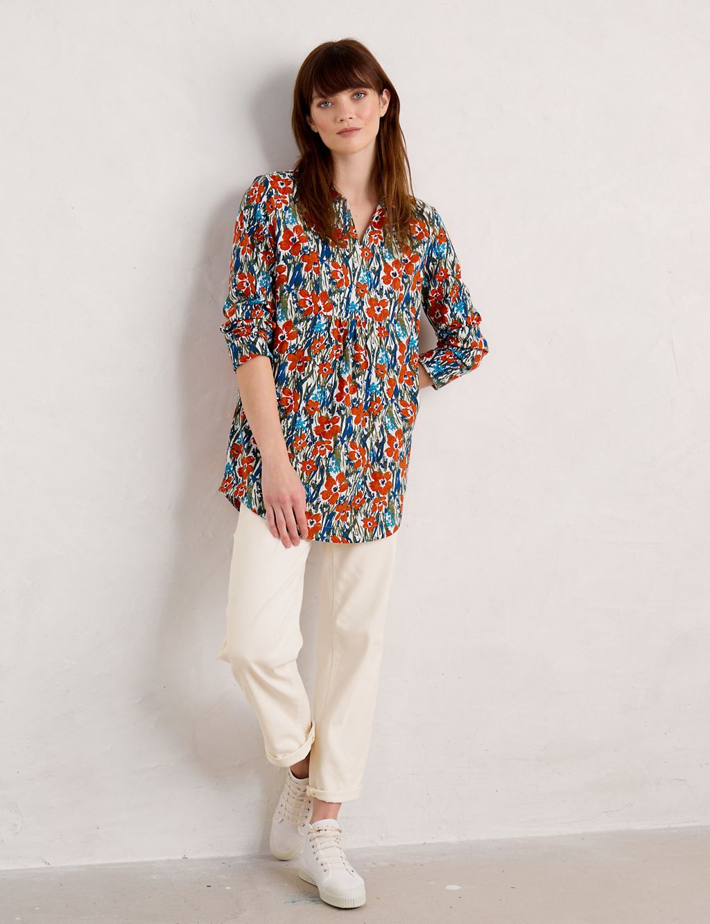 Organic Cotton Floral Collared Tunic 3 of 5