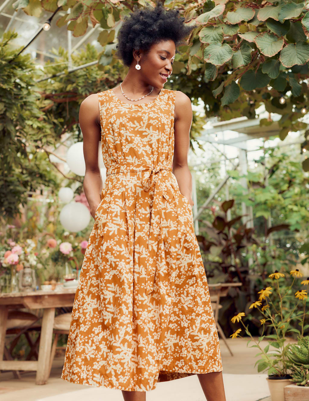Organic Cotton Floral Midi Skater Dress | Seasalt Cornwall | Mu0026S
