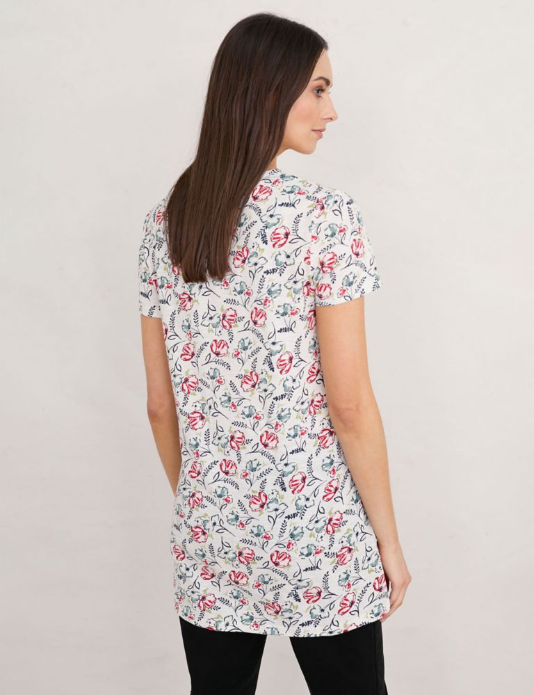 Organic Cotton Floral V-Neck Tunic 3 of 3
