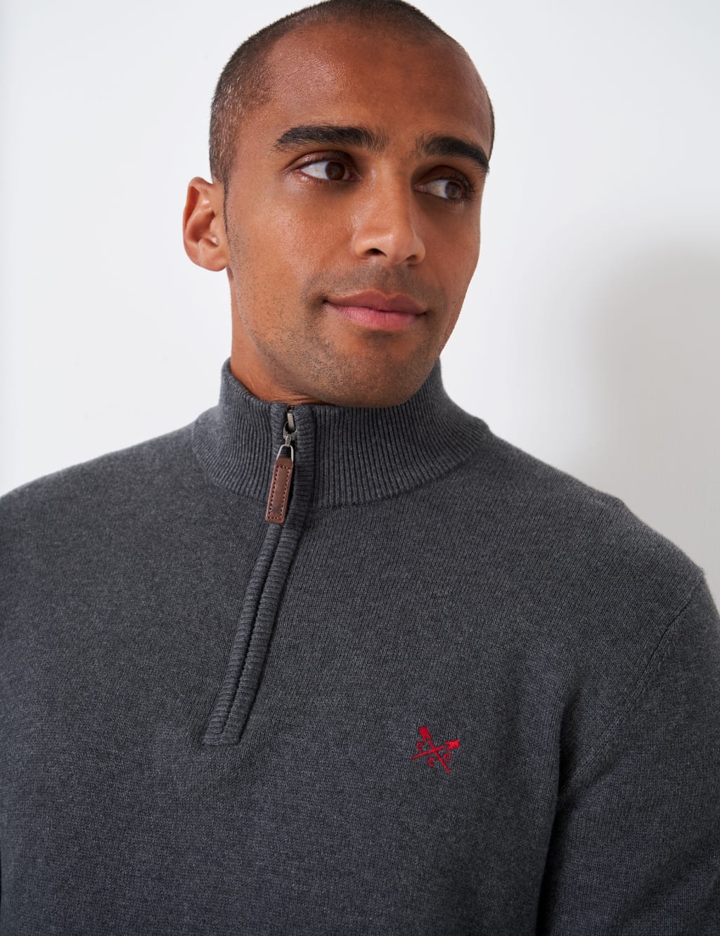 Organic Cotton Half Zip Jumper Crew Clothing M&S