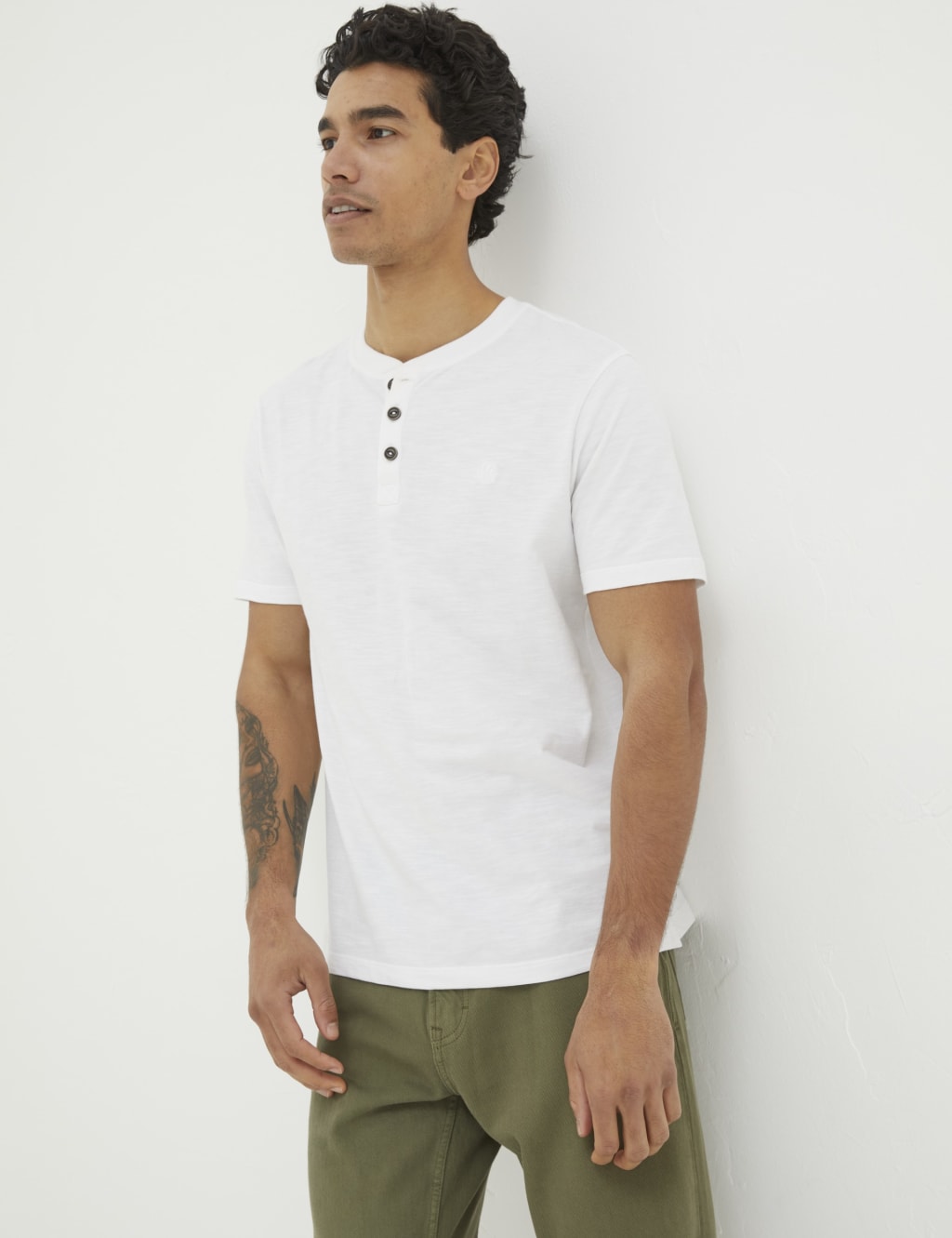 Organic Cotton Henley TShirt FatFace M&S