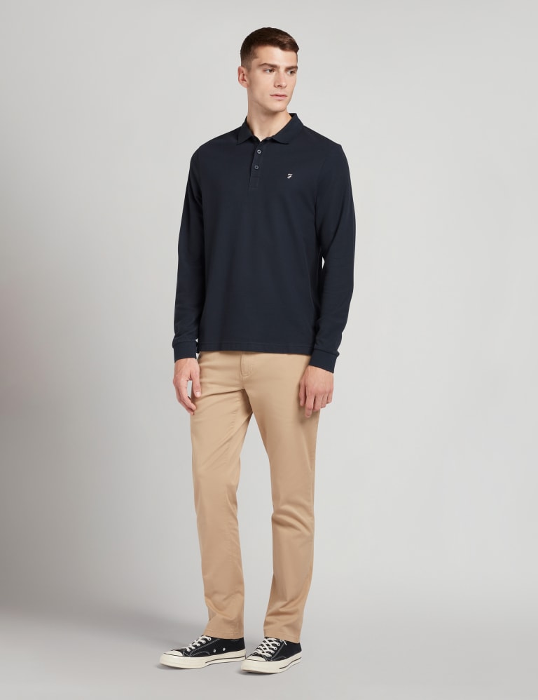 Long sleeve solid uniform pique polo online
