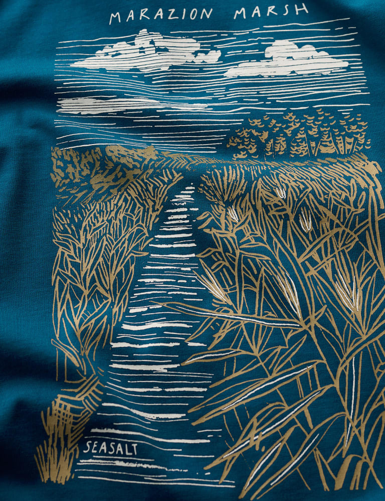 Organic Cotton Marsh Graphic T Shirt Seasalt Cornwall M S