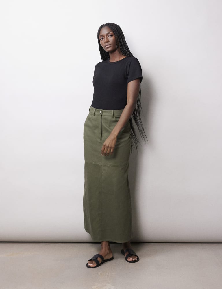 Organic Cotton Maxi Cargo Skirt 1 of 4