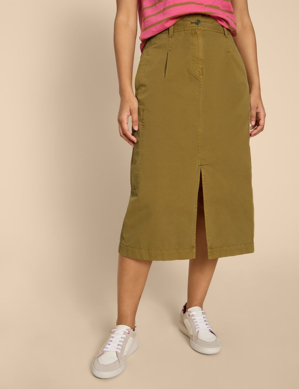 Organic Cotton Midi Cargo Skirt 2 of 6