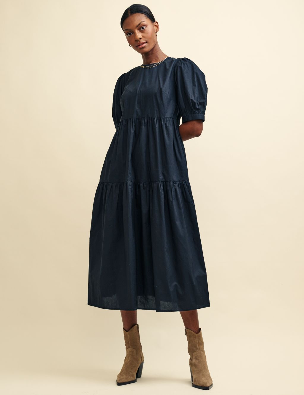 Organic Cotton Midi Tiered Dress | Nobody's Child | M&S