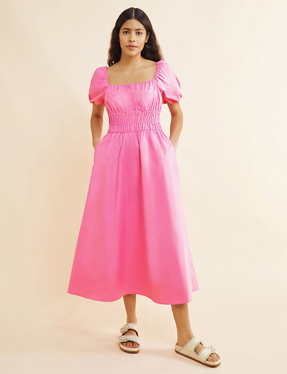 M&S Organic Cotton Midi Waisted Dress summer dresses