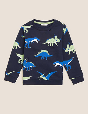 Organic Cotton Neon Dinosaur Sweatshirt (2-7 Yrs) Image 2 of 4