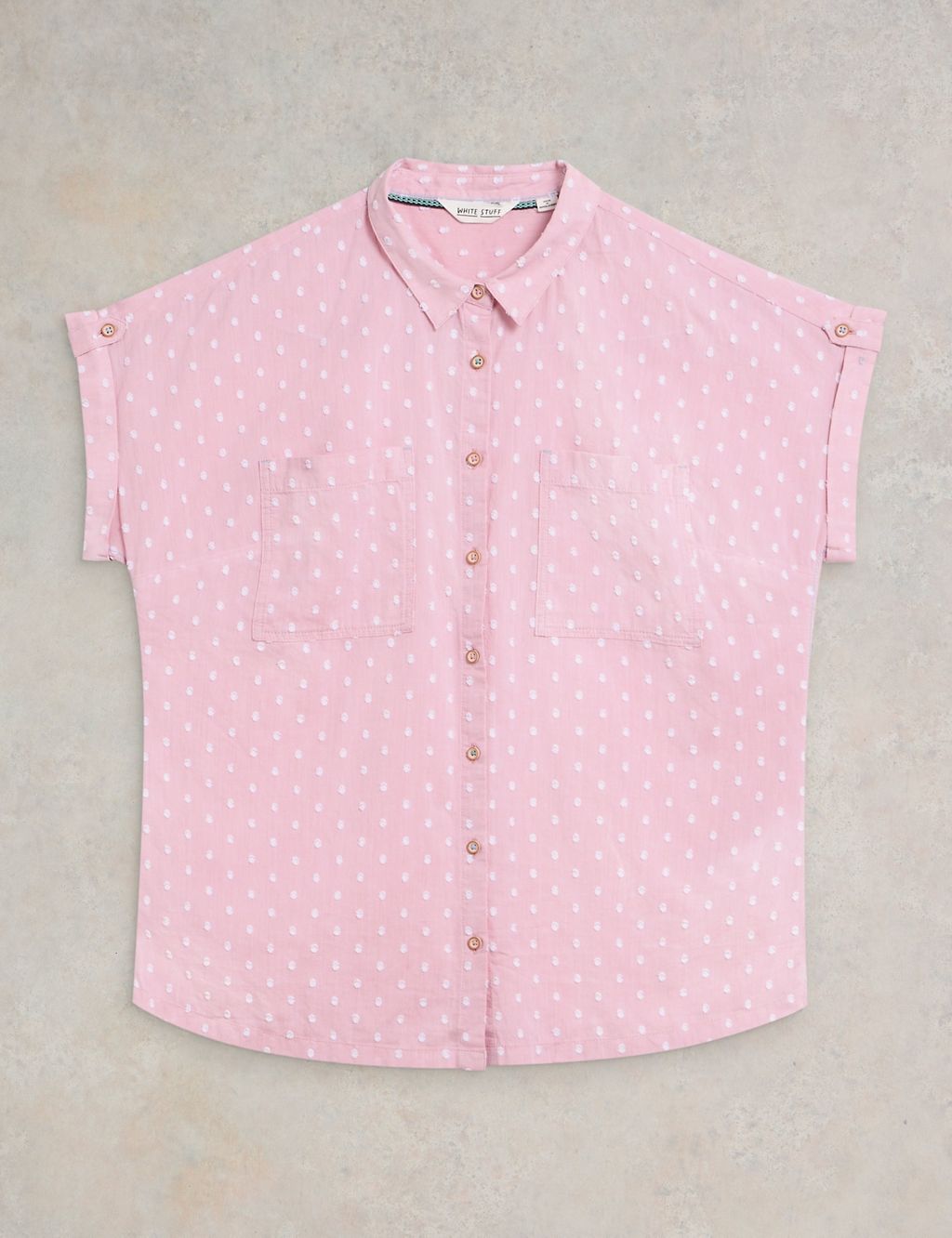 Organic Cotton Polka Dot Collared Shirt 1 of 6