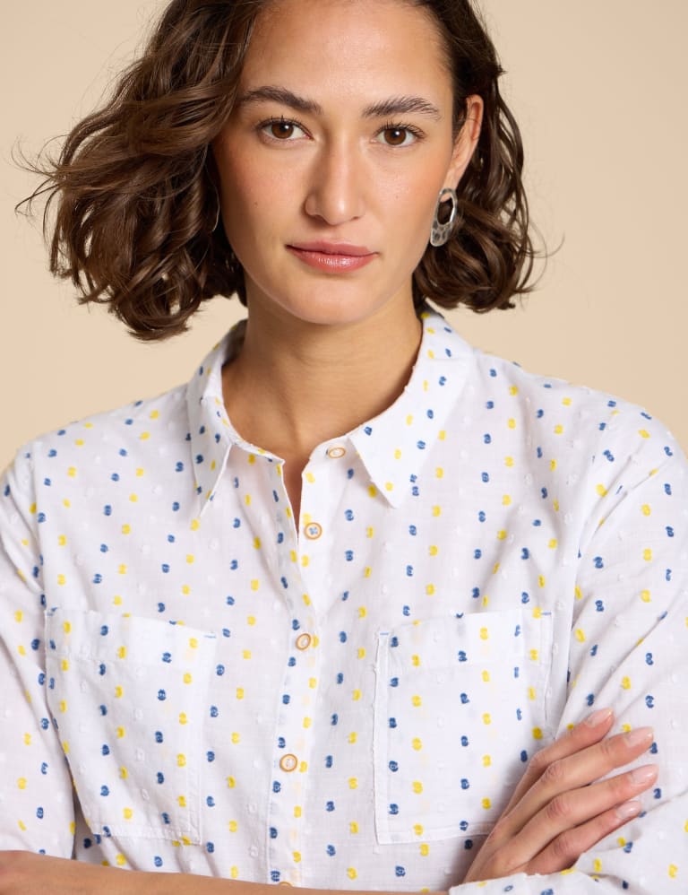 Organic Cotton Printed Shirt White Stuff M&S