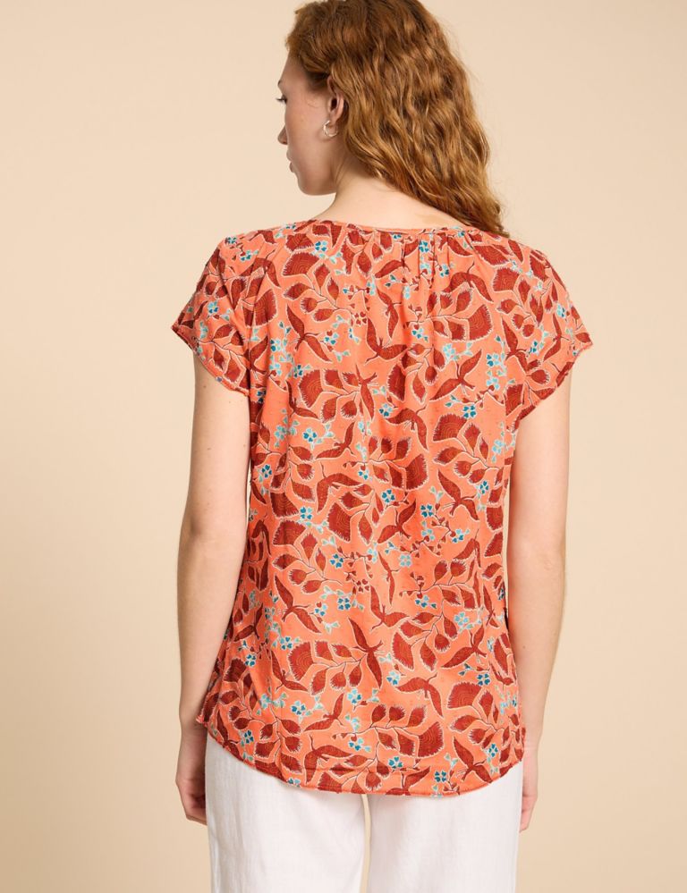Organic Cotton Printed V-Neck Top 3 of 6
