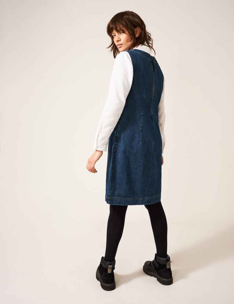 Organic Cotton Round Neck Pinafore Dress 4 of 5