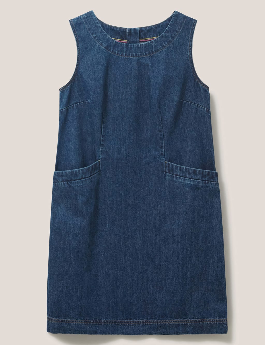 Organic Cotton Round Neck Pinafore Dress 1 of 5