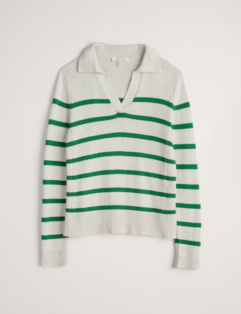 Organic Cotton Striped Collared Jumper Seasalt Cornwall M&S