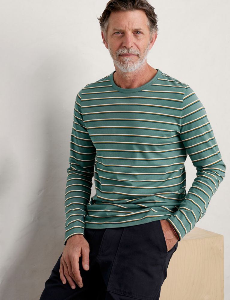Organic Cotton Striped Long Sleeve T-Shirt 2 of 4