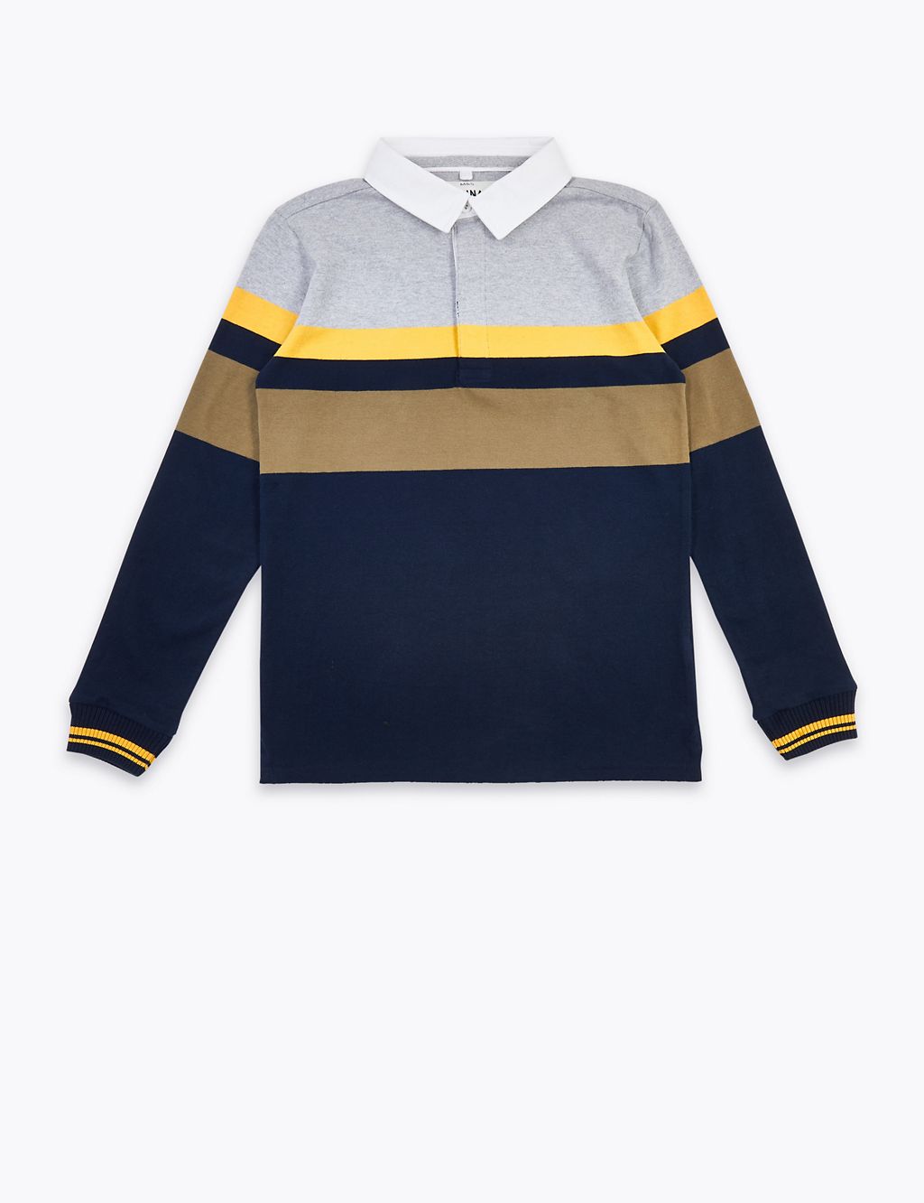 Organic Cotton Striped Rugby Top (6-16 Yrs) 1 of 4
