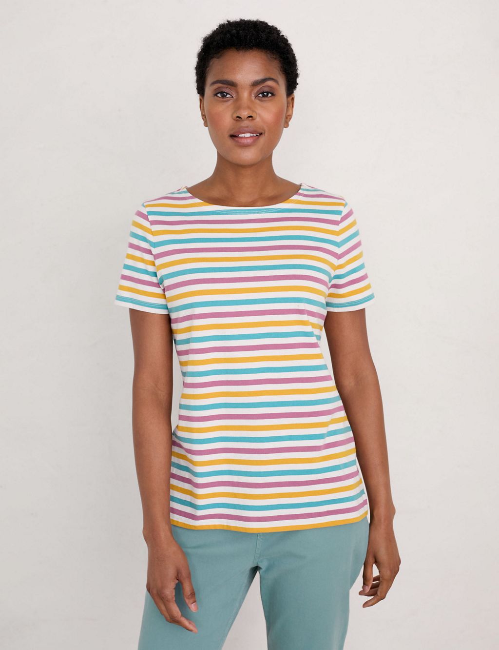 Organic Cotton Striped Short Sleeve T-Shirt 3 of 3