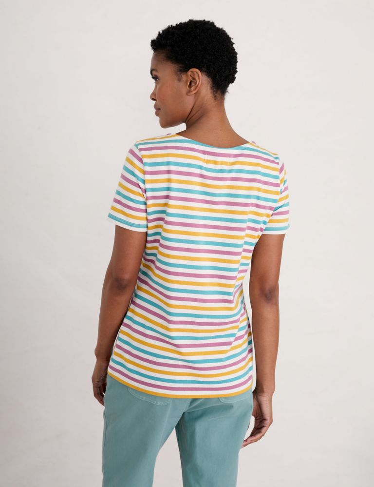Organic Cotton Striped Short Sleeve T-Shirt 3 of 3